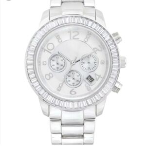Silpada Finishing Touch Watch T2956 Stainless w/CZ + New Battery